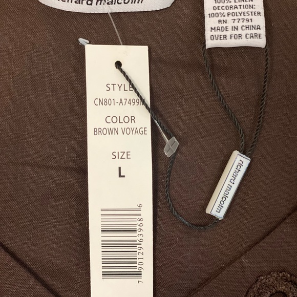 Chocolate Linen Ruffle Blouse - Picture 4 of 4